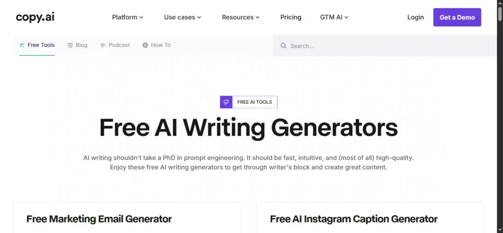 Copy AI writing Tool