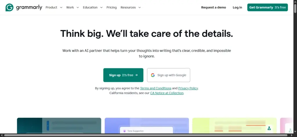 Grammarly AI writing Tool