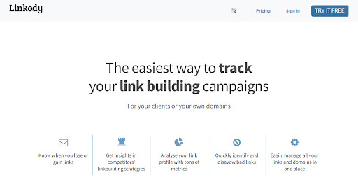 Linkody tool to monitor backlinks
