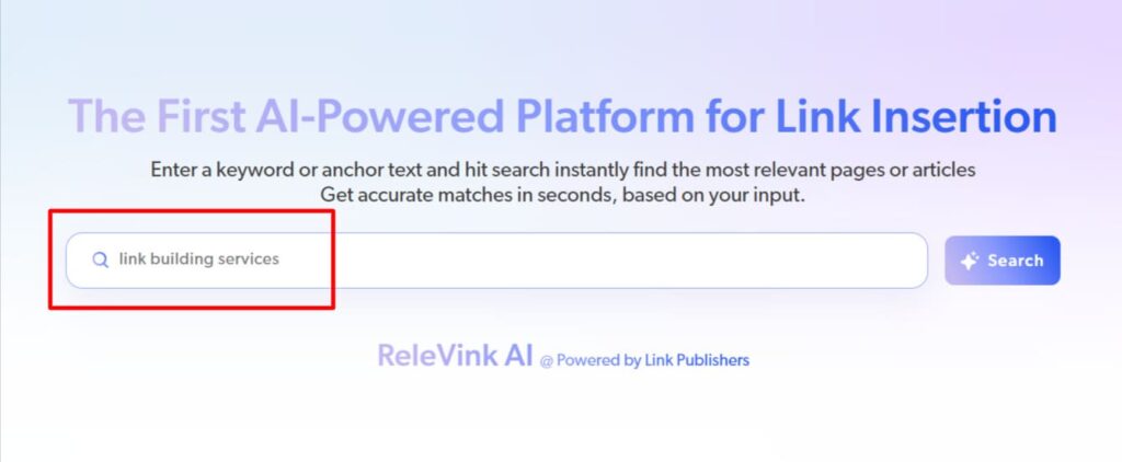 enter your keyword to find relevant link insertion oppotunities