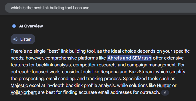 example of Google AI overview gives a clear answer