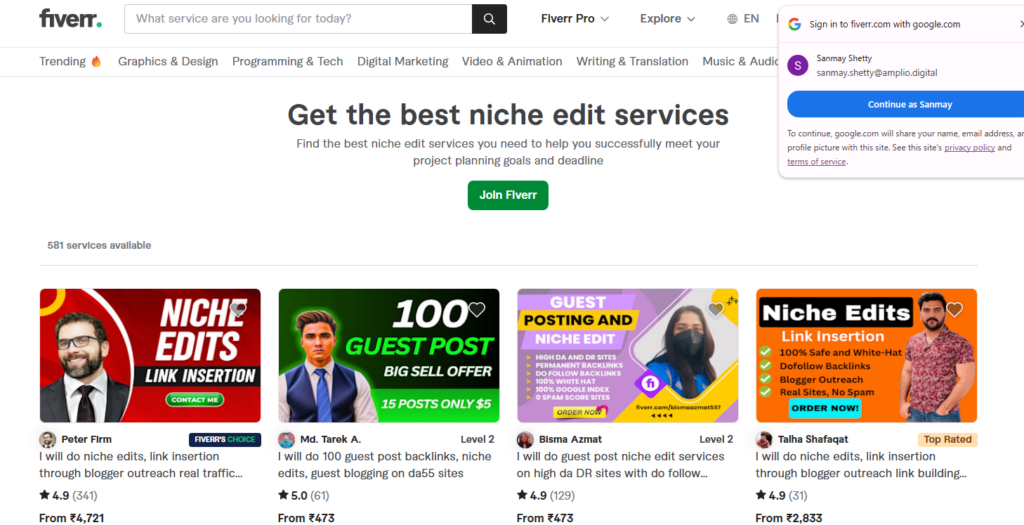 fiverr website
