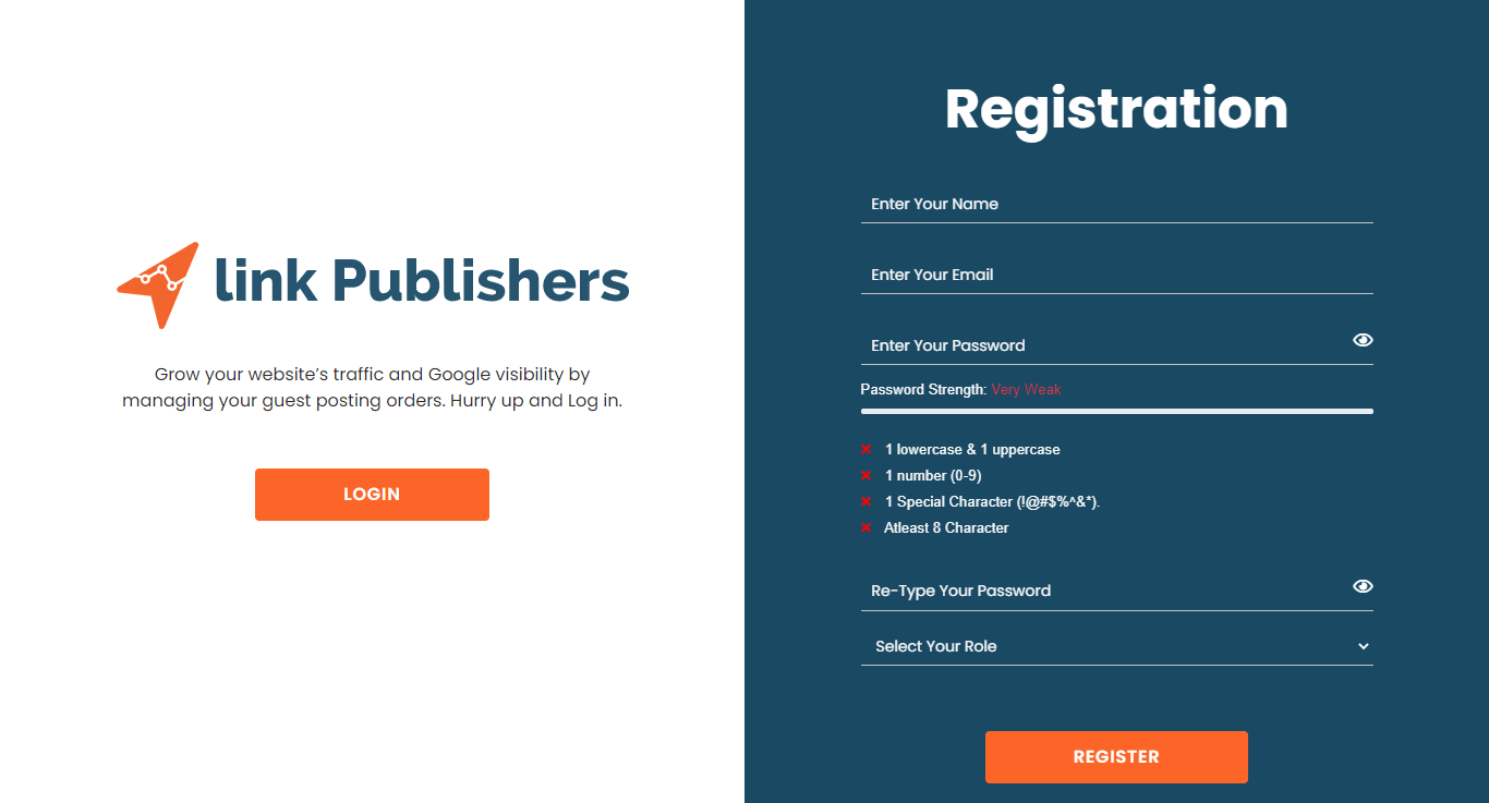 Link Publishers Sign Up