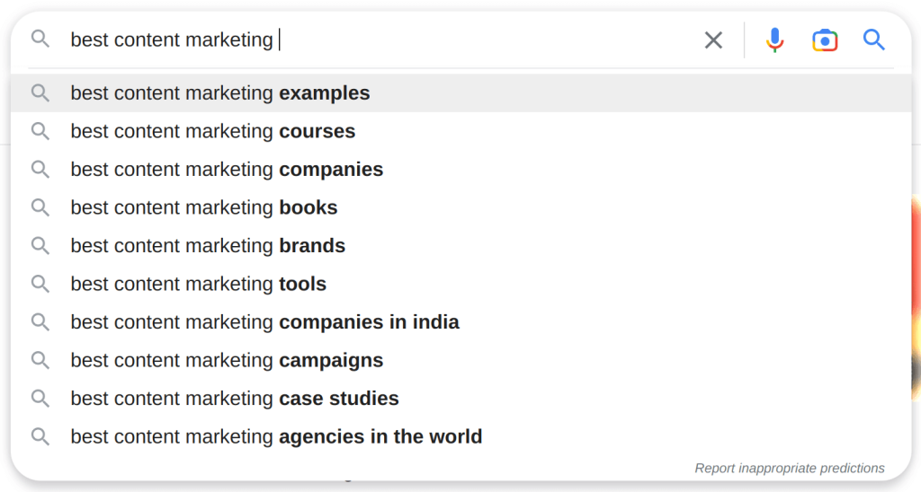 best content marketing keywords