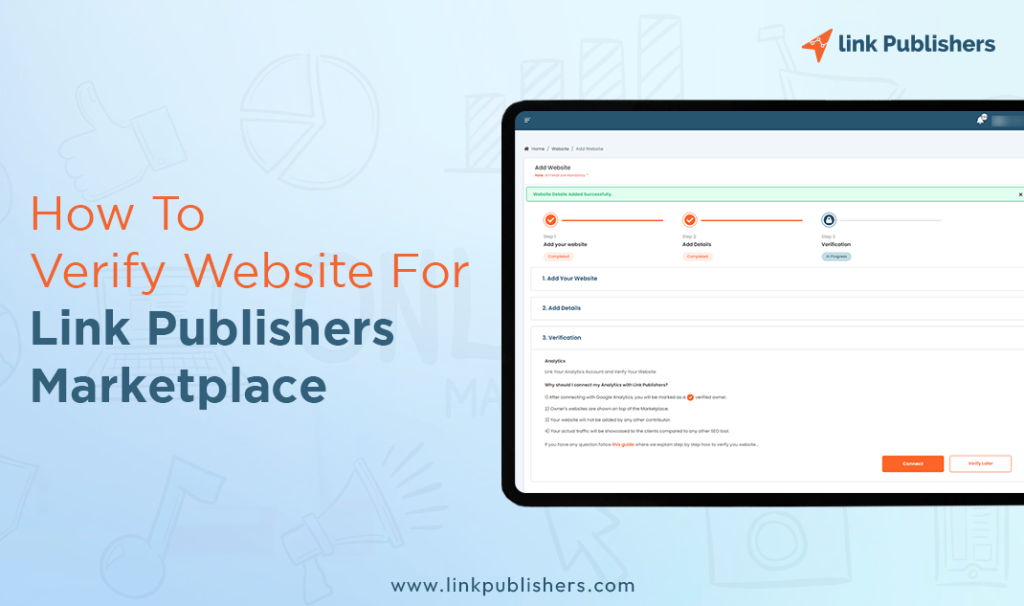 How To Verify Website For Link Publisher Marketplace?