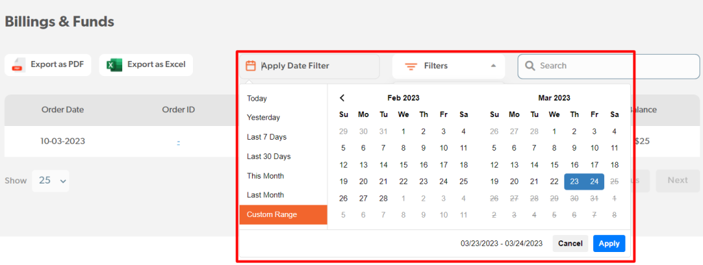 Date Filters