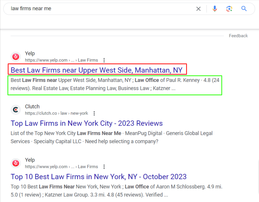 meta title and description optimization for lawyer seo