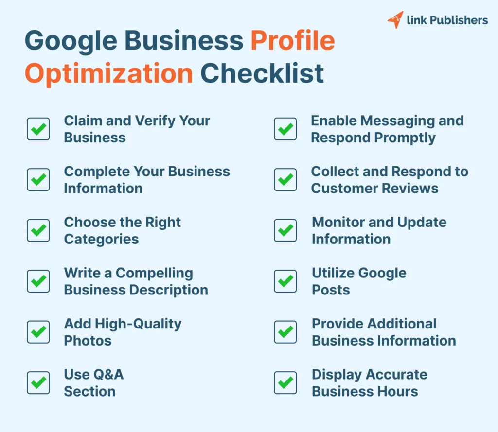 Google business profile optimization checklist