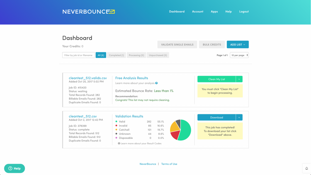 NeverBounce bulk email tool