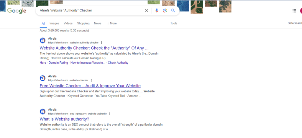 Now click on the first option, website authority checker