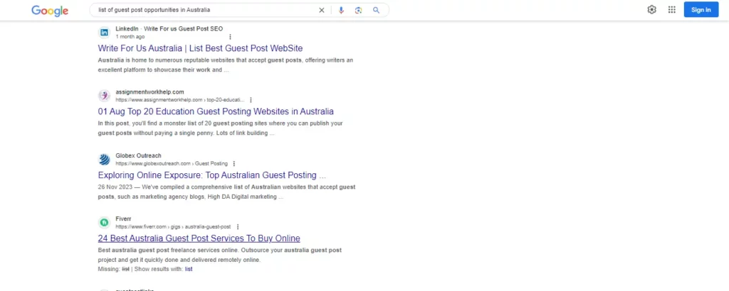 search on Google for “lists of guest post opportunities in Australia”