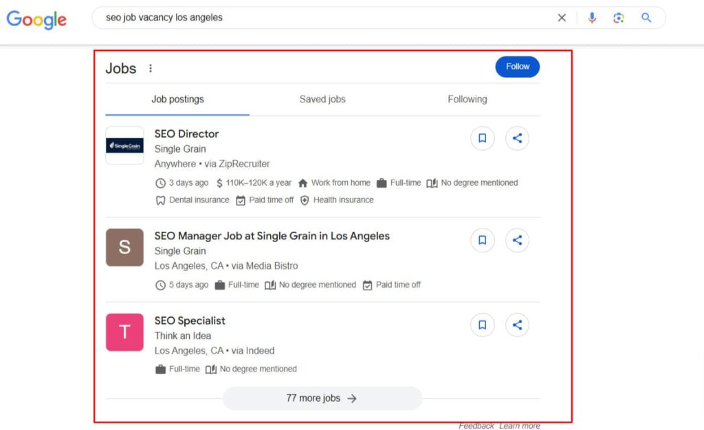 job posting schema example