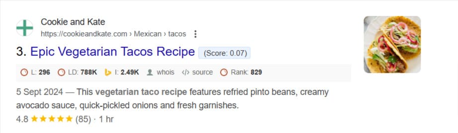 receipe schema example