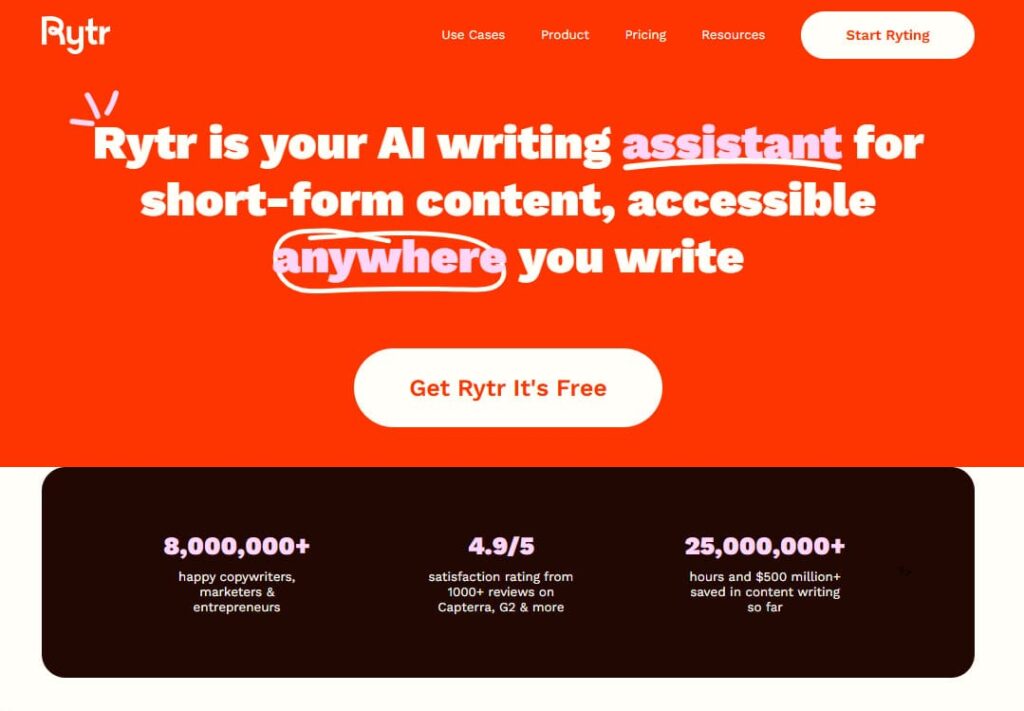 rytr best ai content writing tool