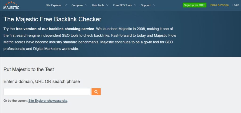 Majestic Backlink Checker