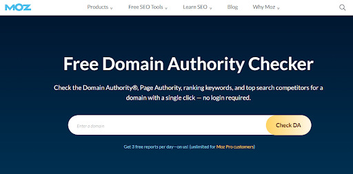 Moz domain authority checker