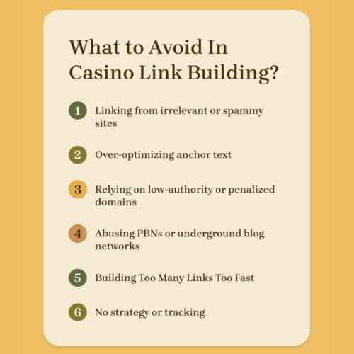 What to Avoid In Casino Link Building