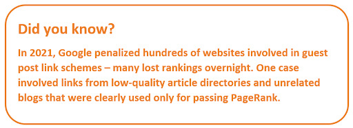 in 2021 google penalized hundreads of website for link schemes